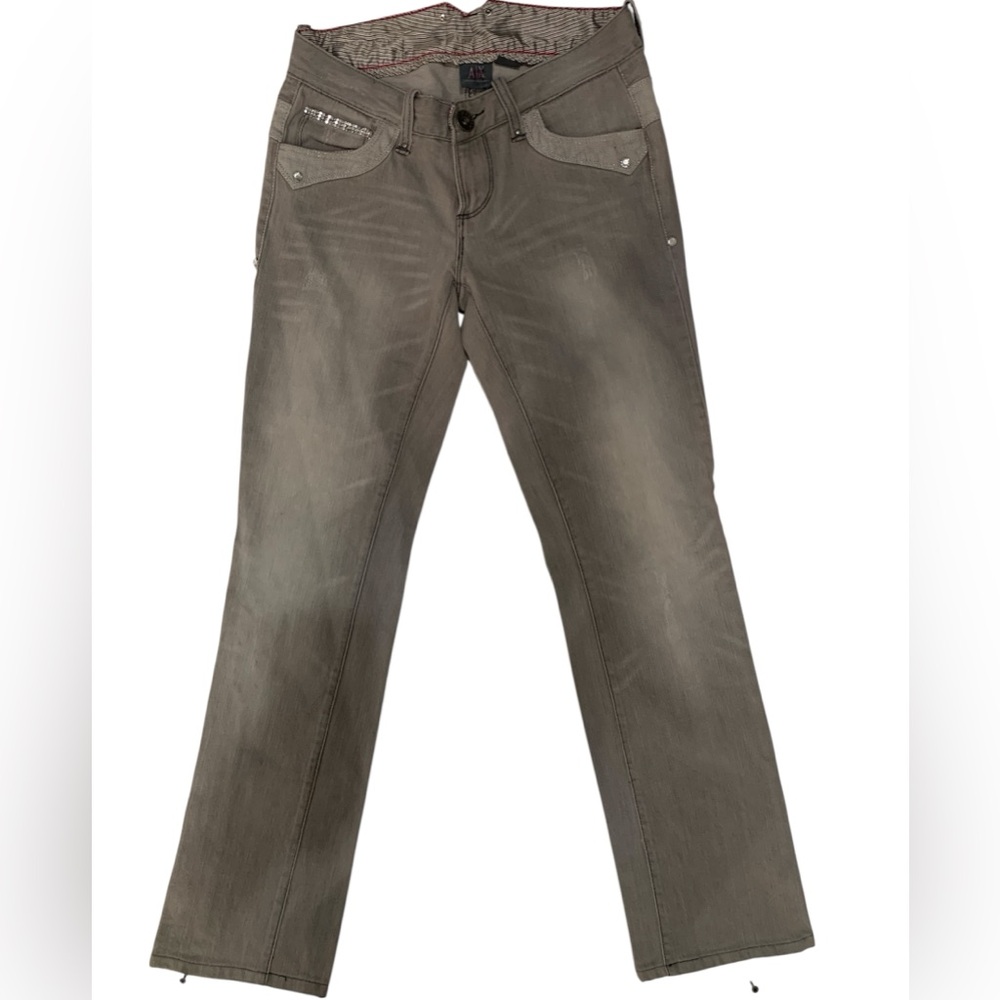 Armani Exchange size 0 woman’s bejeweled gray pants Y2k Inspired